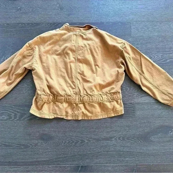 Madewell Southlake Military Jacket Lightweight Drapey Mustard Yellow Sz Small - Picture 6 of 6